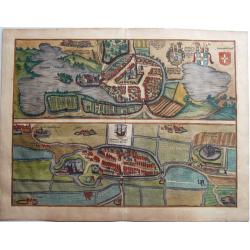 EUTIN & TØNDER, Oitinense oppidulum et arx Episcopi Lubecensis sedes / Delineatio Civitatis Tonderensis.