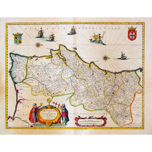 Old map image download for Portugaliae et Algarbia quae olim Lusitania. Auctore Vernando Alvero Secco.