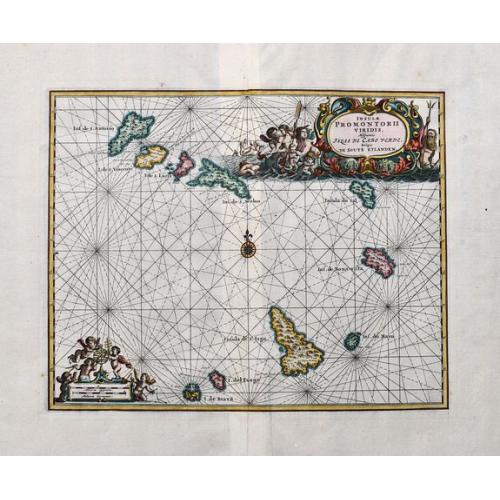 Old map image download for Insulae Promontorii Viridis, Hispanis, Islas de Cabo Verde, Belgis De Soute Eylanden.