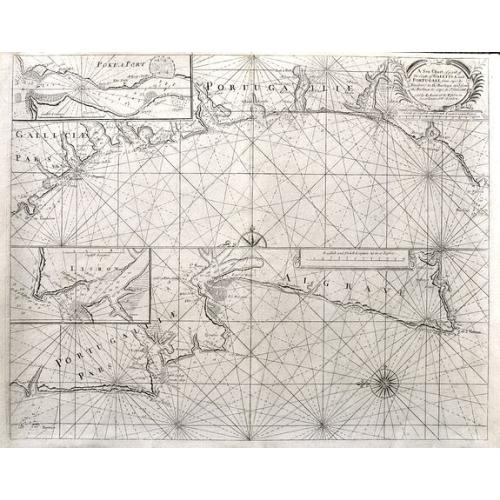 Old map image download for A Sea Chart of part of the Coasts of Gallisia and Portugall from Capo do Finisterre...
