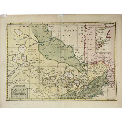 Old map image download for Nieuwe Kaart van Kanada, De Landen aan de Hudson's-Baay en de Noordwestelyke deelen van Noord-Amerika. . . 