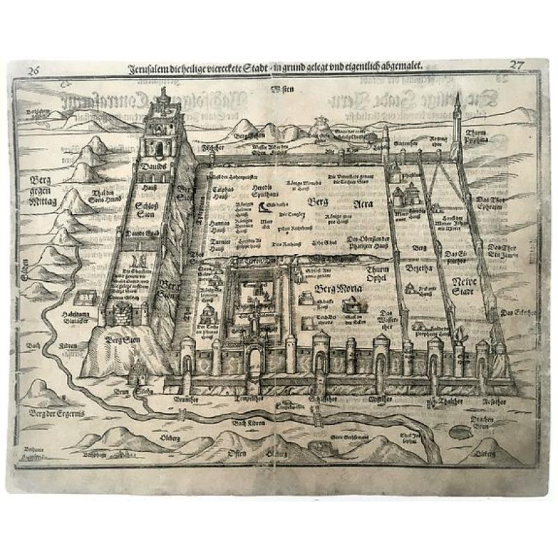 Jerusalem die heilige viereckete Stadt, in grund gelegt und eigentlich adgemalet.