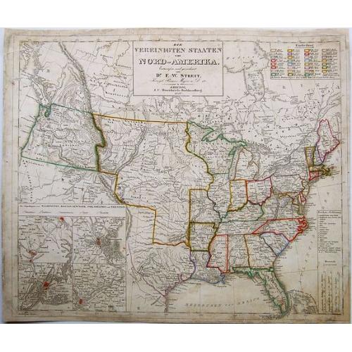 Old map image download for DIE VEREINIGTEN STAATEN VON NORD-AMERICA .. 1846 [Texas Republic]