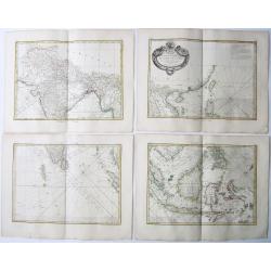 EAST INDIES,- Carte Hydro-geo-graphique des Indes Orientales.. (Set of Four Maps).