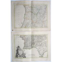 Portugal,- Mapa dos Reynos De.. e Algarve / Carte des Royaumes de Portugal et d'Algarve [2 sheet set]