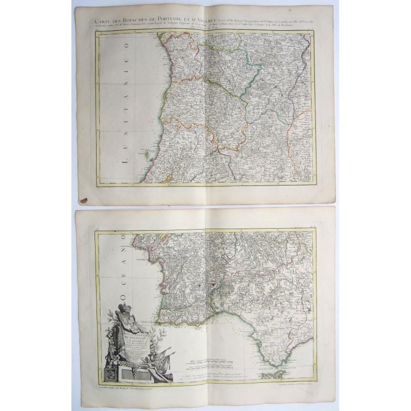 Portugal,- Mapa dos Reynos De.. e Algarve / Carte des Royaumes de Portugal et d'Algarve [2 sheet set]