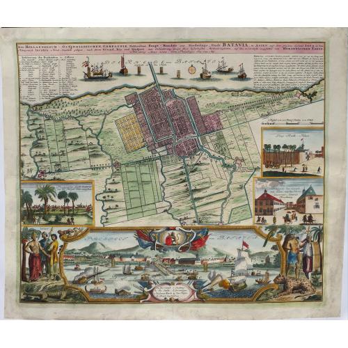 Old map image download for Der Hollaendisch-Ostindianischen Compagnie Weltberühmte Haupt-Handels und Niederlags-Stadt Batavia.