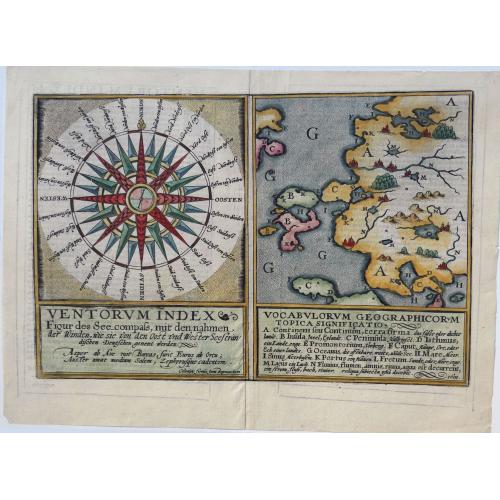 Old map image download for Ventorum Index Figur des See-Compass... [on sheet with] Vocabulorum Geographicorum Topica Significatio...