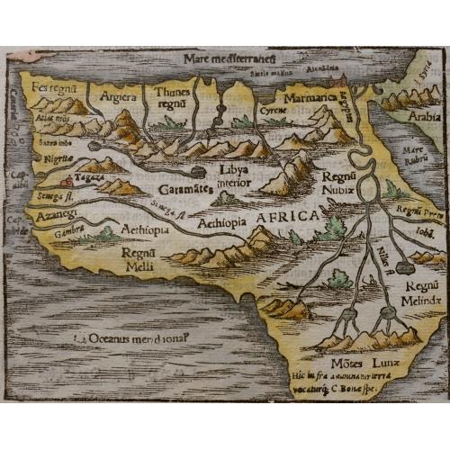 Old map image download for Africa mit seinen besundern Leandern / Thieren / und wunderbarlichen Dingen. (...)