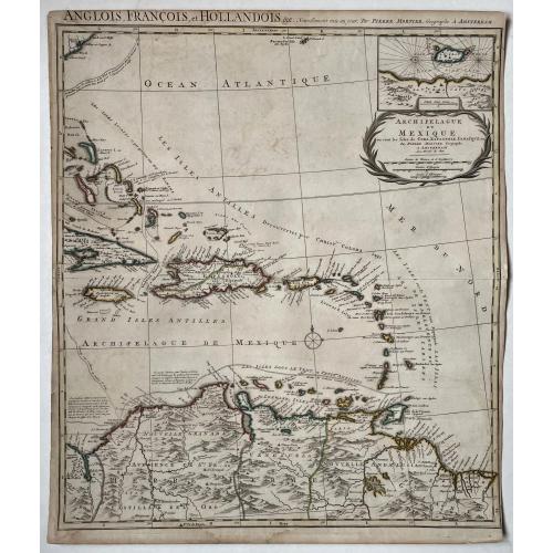 Old map image download for Archipelague du Mexique ou sont les Isles de Cuba, Espagnole, Jamaïque &c.