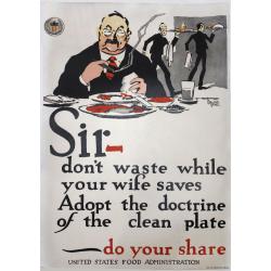 CRAWFORD YOUNG - SIR, DON'T WASTE WHILE YOUR WIFE SAVES. Circa 1918.