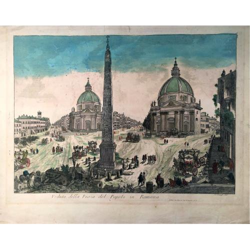 Veduta della piazza del popolo in Romana