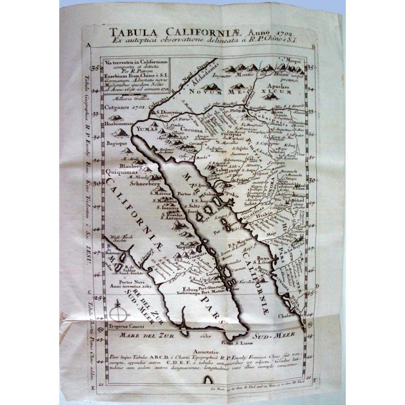 Tabula Californiae, Anno 1702 … Ex autoptica observatione delineata a R.P. Chino e S.I. [The Map of California in 1702 as Observed and Drawn by Father Chino, S. J.]