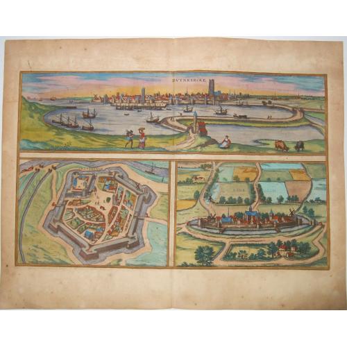 Dunkirk,Gravelines,Bourbourg. - Duynkercke [on sheet with] Grevelinge [and] Borborch.