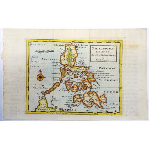 Old map image download for Philippine Islands. Agreable to Modern History