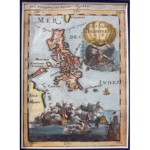 Old map image download for Les Isles Philippines 1684 -  Die Philippinische Inseln