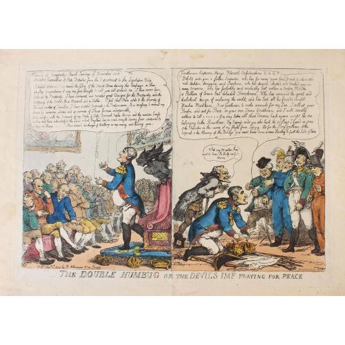 The Double Humbug or the Devils Imp Praying for Peace - Thomas Rowlandson