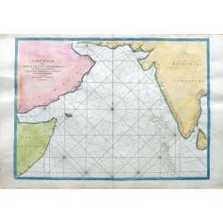 Carte Réduite de l’Ocean Oriental Septentrional, qui Contient une partie des Cotes d’Afrique, de l’Arabie, de la Perse, et celles de l’Indostan,...