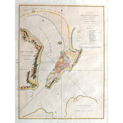 Old map image download for A Plan of the city and harbour of Macao A colony of the Portugueze, situated at the southern extremity of the Chinese Empire. . .