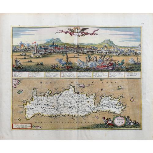 Old map image download for Insula Candia olim Creta.