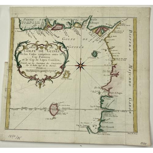 Old map image download for [Lot of 14 maps] Carte Generale de la Coste de la Guinée. Plus a map of the Gulf of Guinea on 2 sheets by Rigobert Bonne and 6 other maps of the Gulf of Guinea