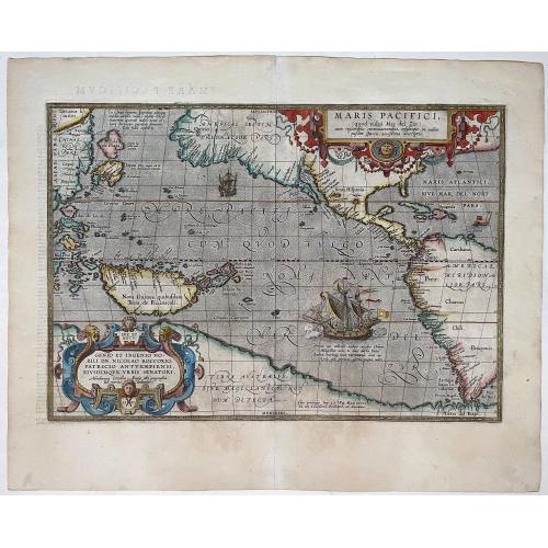 Old map image download for Maris Pacifici, (quod vulgo Mar del Zur) ...