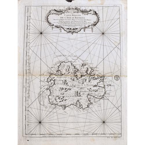 Old map image download for Carte réduite de l'isle d'Antigue