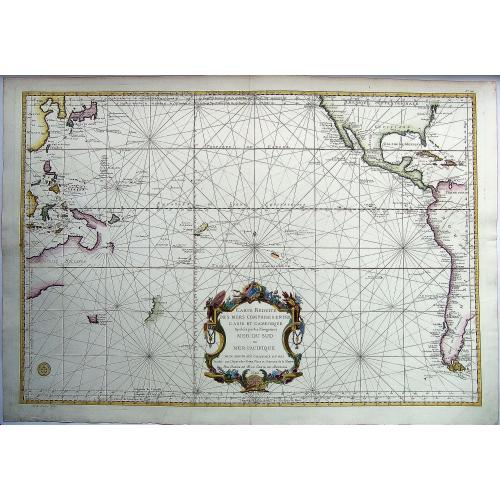 AUSTRALIA - PACIFIC, - CARTE REDUITE DES MERS .. ENTRE L'ASIE ET L'AMERIQUE .. MER DU SUD..
