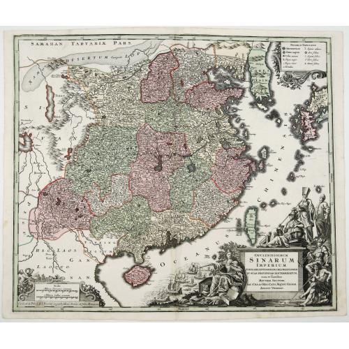 Old map image download for Opulentissimum Sinarum Imperium juxta Recentissimam Delineationem in suas Provincias Disterminatum