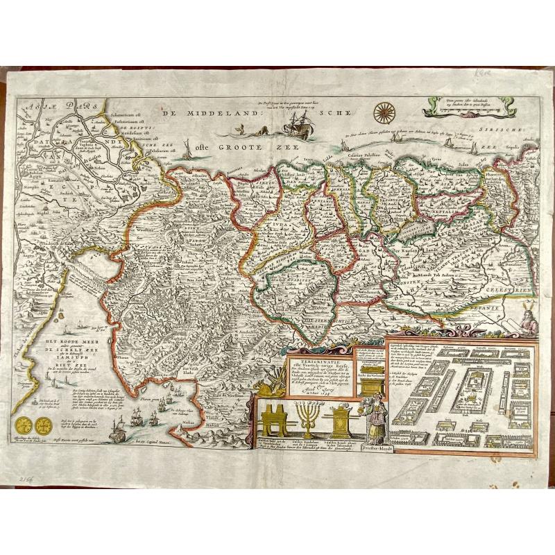 [ Lot of 3 items of the Holy Land] Perigrinatie ofte Veertich-jarige Reyse, Der Kinderen Israels.