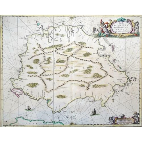 Old map image download for Insula Borneo et occidentalis pars Celebis cum adjacentibus insulis