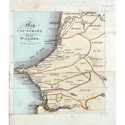 Old map image download for Map of the Countries Inhabited by the Wolofs