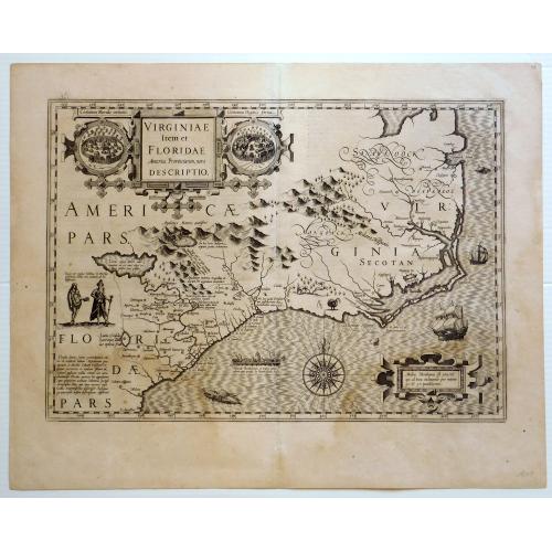 Old map image download for Virginiae item et Floridae Americae provinciarum nova descriptio