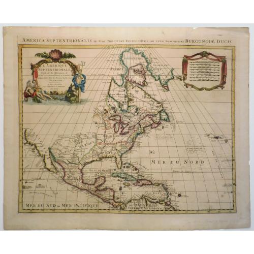 Old map image download for Carte du Mexique et de la Floride des Terres Angloises et des Isles Antilles du Cours et des Environs de la Riviere de Mississipi