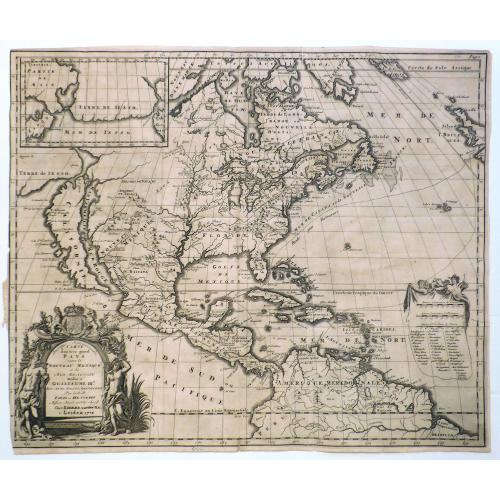 Amerique Septentrionalis Carte d'un Tres Grand Pays Entre le Nouveau Mexique et la Mer Glaciale
