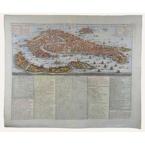Old map image download for Carte du Plan de Venise, l'Etat de sa Noblesse, et ses differens degrez, avec quelques autres remarques curieuses sur cette superbe ville.