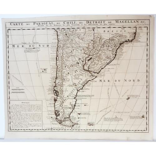 Old map image download for Carte du Paraguai, du Chile, du Detroit de Magellan &c.