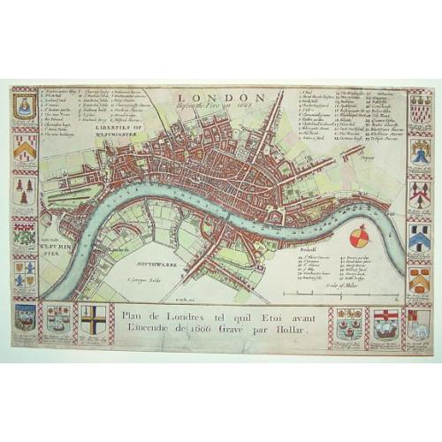 Old map image download for LONDON BEFORE THE FIRE IN 1666
