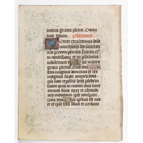 Rare, antique map of  Leaf from a French (Paris) book of hours.