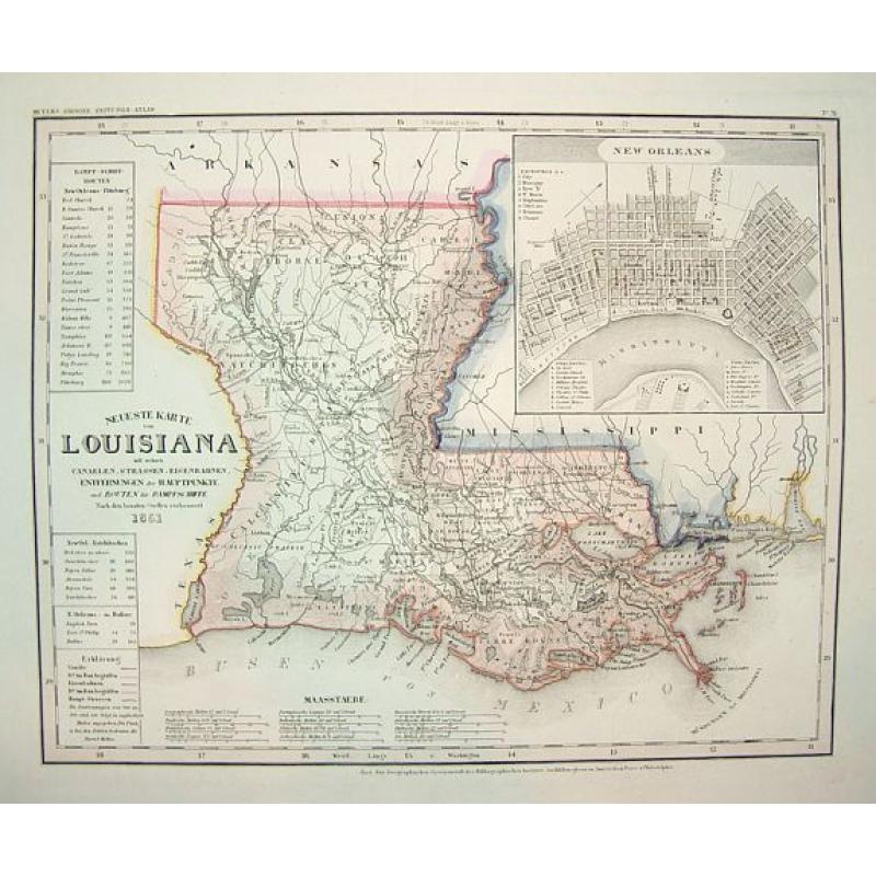 Neueste Karte von Lousiana.