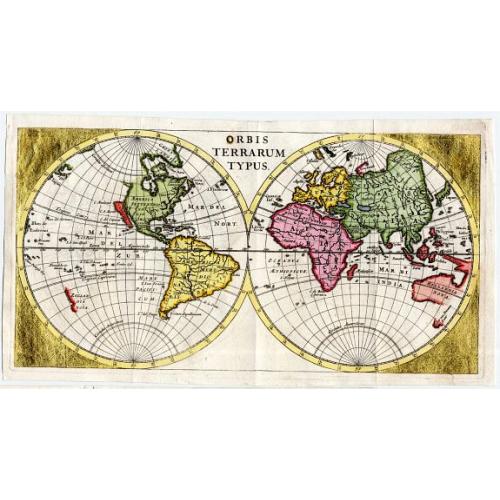 Old map image download for Orbis Terrarum Typus (heightened with gold leaf)