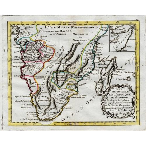 Old map image download for Partie Meridionale de L'Afrique.