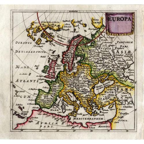 Old map image download for Europa (heightened with gold leaf)