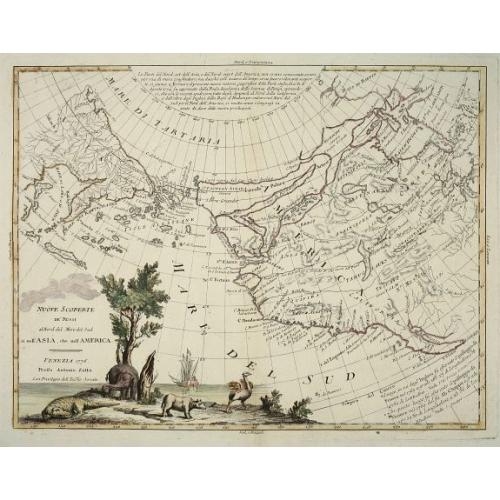 Old map image download for Nouve Scoperte de' Russi al Nord Del Mare del Sud si nell' Asia, che nell' America.