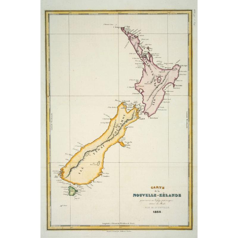 Carte de la Nouvelle-Zélande pour servir au Voyage pittoresque autour du Monde