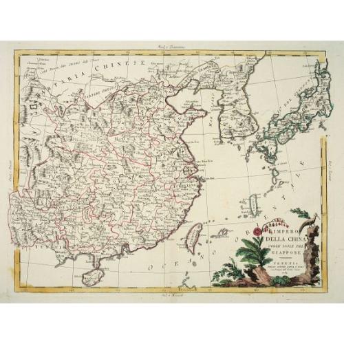 Old map image download for Impero della China Colle Isole del Giappone.