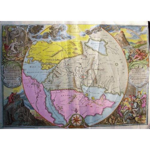 Old map image download for ORBIS PER CREATIONEM INSTITUTUS; ORBIS PER DILUVIUM DESTITIUTUS