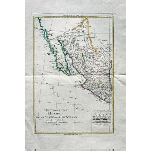 Old map image download for L'Ancien et le Nouveau Mexique avec la Floride et la Basse Louisiane. Partie Occidentale.