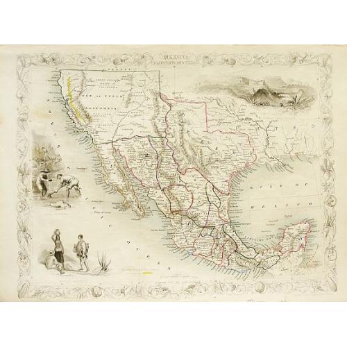 Old map image download for Mexico, California and Texas.