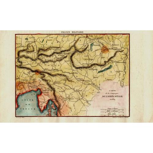 Old map image download for Carte de la Campagne de l'Armée D'Italie en 1809